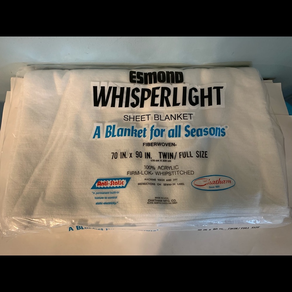 Vintage Esmond Whisperlight Sheet Blanket 70”X90” Twin Full Size New